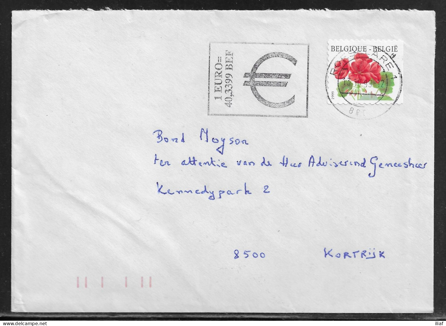 Belgium. Stamp Mi. 2902 On Letter Sent From Roeselare On 13.10.1999 For Kortrijk - Covers & Documents