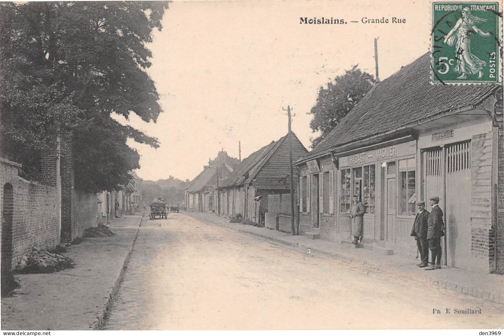 MOISLAINS (Somme) - Grande Rue - Voyagé 1912 (2 Scans) Saint-Mandé, 4 Rue Faidherbe - Moislains