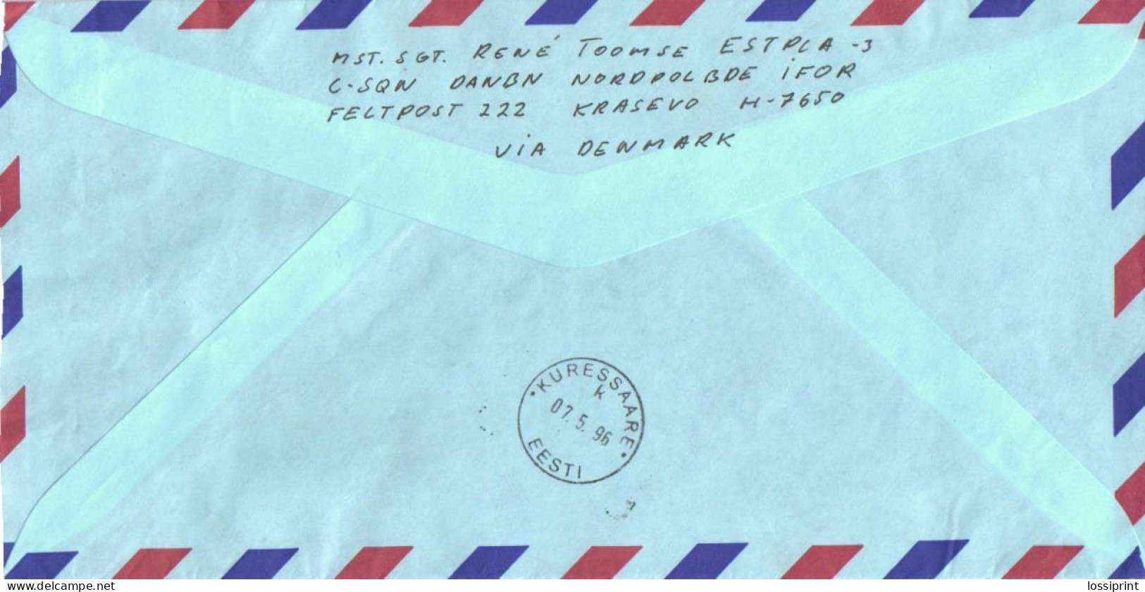 Hungary:NATO Military Post To Estonia, Air Mail, Private Post, 1996 - Machine Labels [ATM]