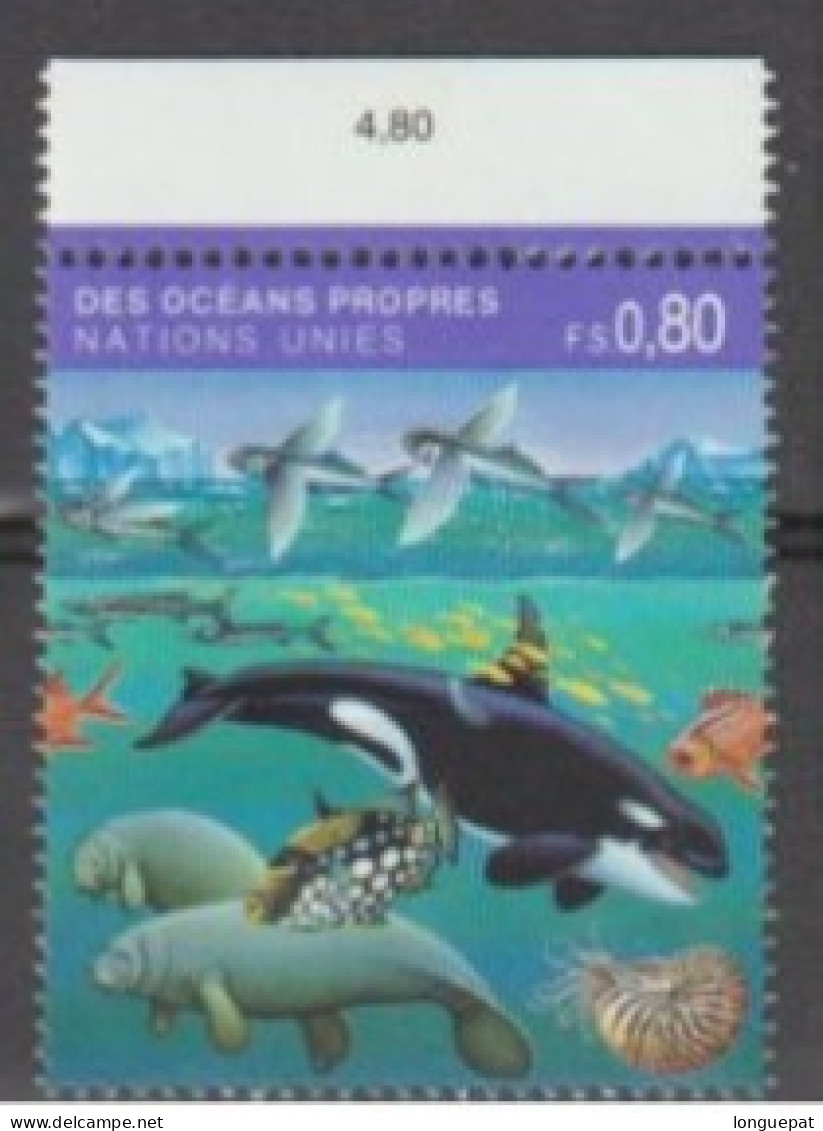 NATIOS-UNIES (GENEVE) - Faune - Cétacées, Poissons, Dugong - Prévention De L'environnement Marin "Océans Propres" - Unused Stamps