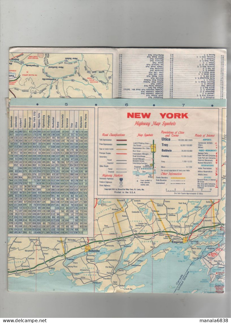 New York Highway And Metropolitan New York City  With Maps Of Albany Troy Buffalo Syracuse Utica Sunoco - Cartes Routières