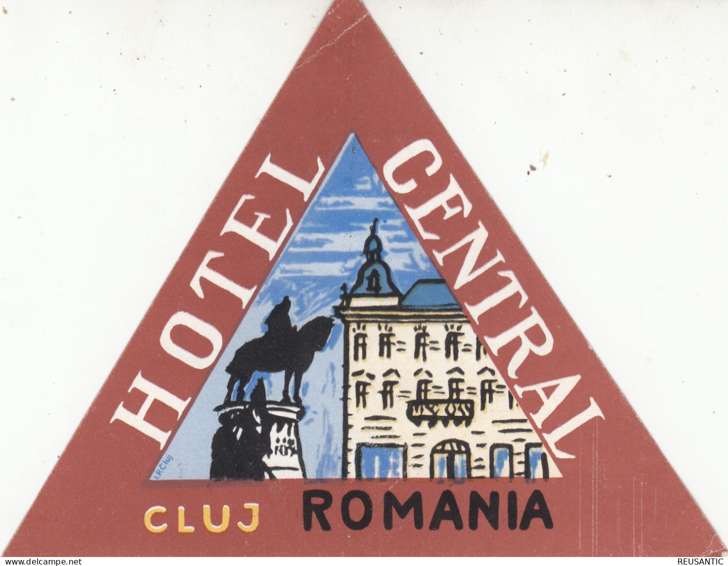 ETIQUETA - STICKER - LUGGAGE LABEL ROMANIA - HOTEL CENTRAL CLUJ - Etiquettes D'hotels