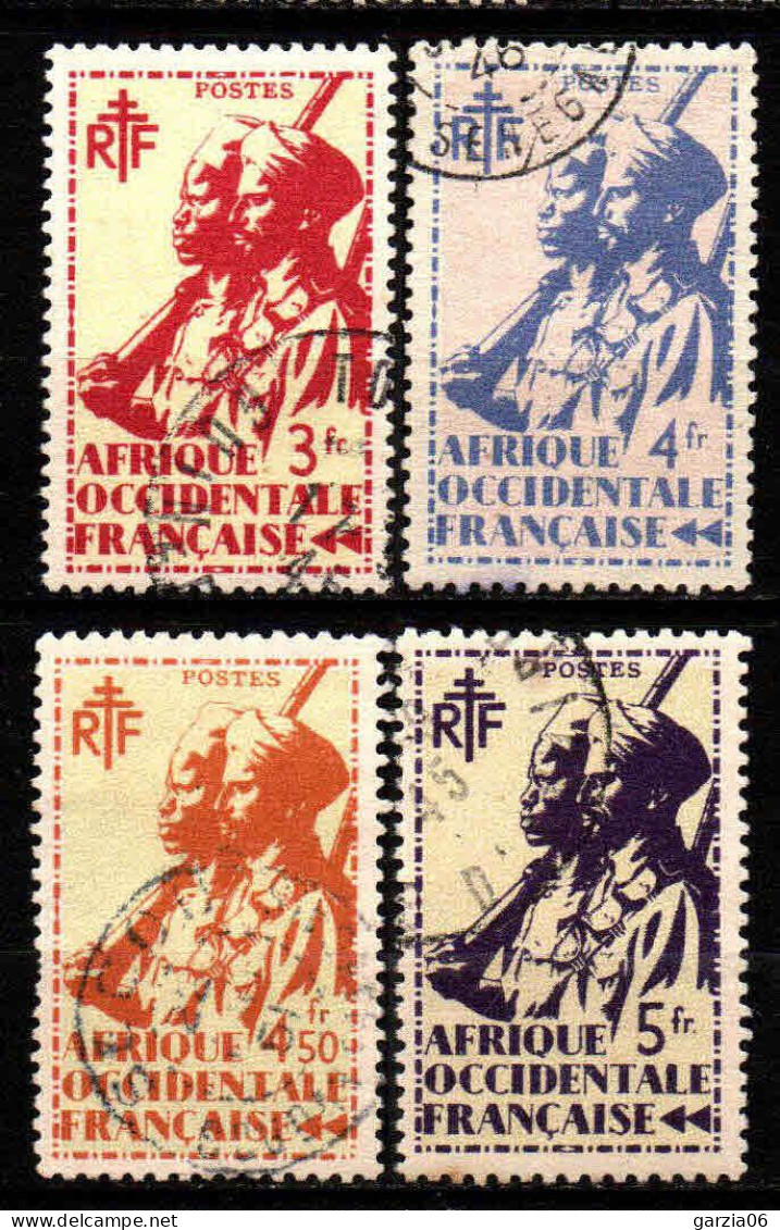 AOF - 1944 -  Tirailleur Sénégalais & Cavalier Maure  - N° 16 à 19 - Oblit - Used - Oblitérés