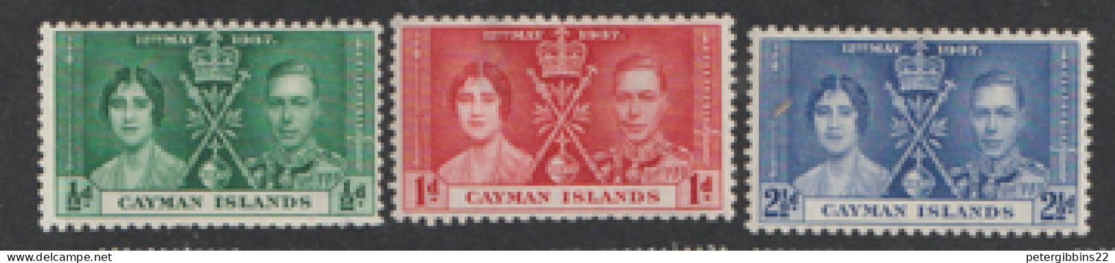 Cayman  Islands  1937   SG 112-4  Coronation   Mounted Mint - Cayman Islands