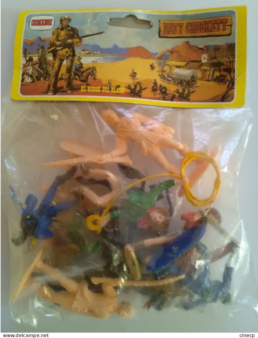 Sachet Ensemble De Figurine S Jouets DAVY CROCKETT EL HEROE DEL ALAMO De La Marque COMANSI Cowboy Indien Cheval - Autres & Non Classés