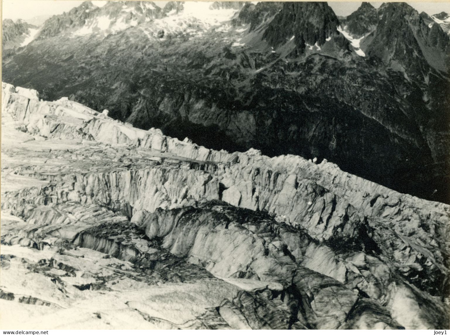 Photo Du Glacier Du Tour, Années 50,format 18/24 - Places