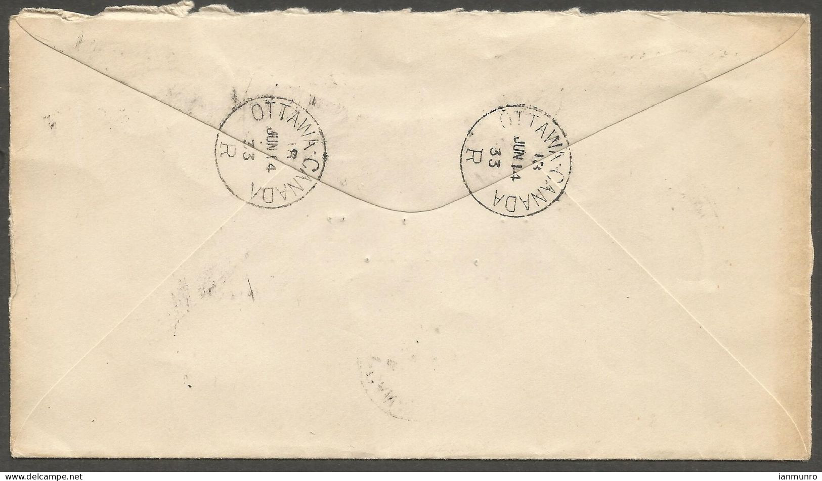 1933 City Clerk Corner Cover Registered 12c Confederation CDS Ottawa Ontario Local - Postgeschiedenis