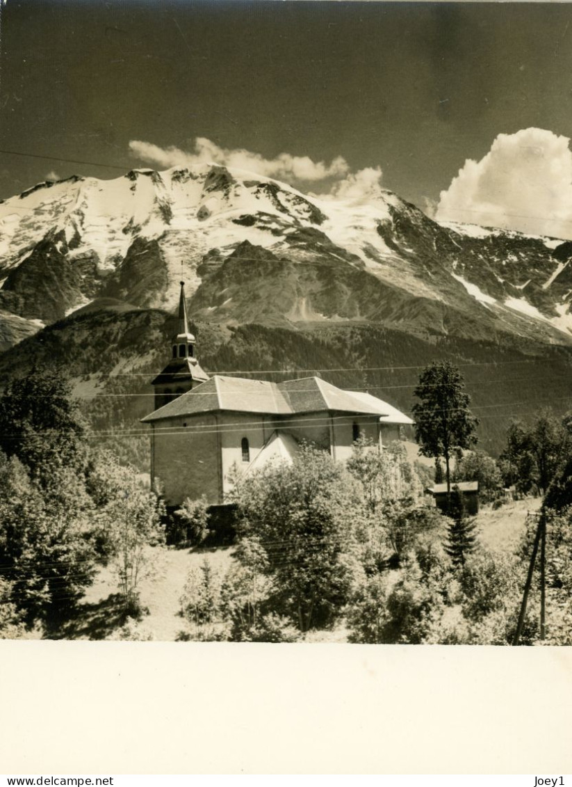 Photo Des Dômes De Miages Et L église De St Nicolas De Véroce, Années 50 , Format 18/24 - Places