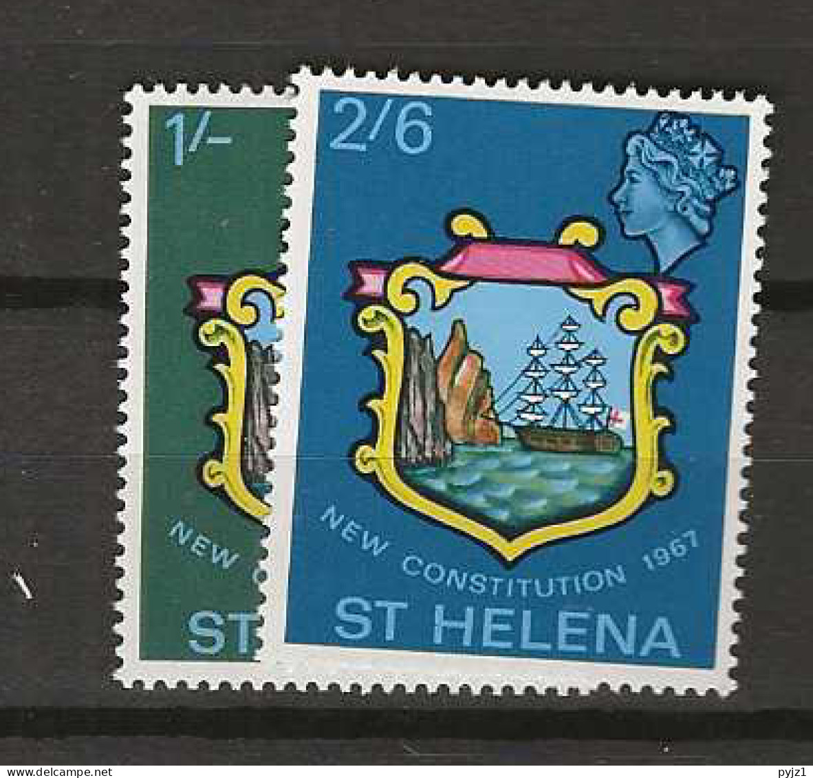 1967 MNH Saint Helena Mi 182-83 Postfris** - Saint Helena Island