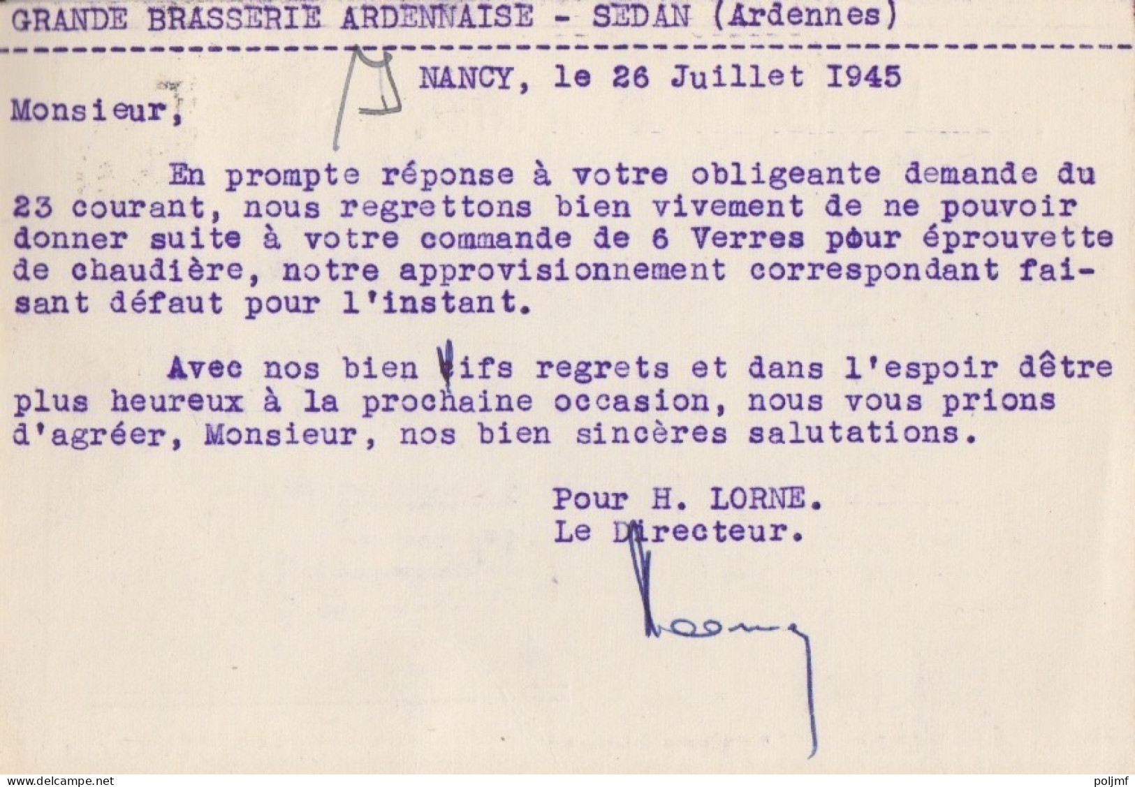 4 CP-Lettre (H. Lorne) Obl. Nancy Pte St Nicolas Du 28/7/45 Au 26/11/45 Sur 1f50 Dulac Rose N° 691 (Tarif Du 1/3/45) - 1944-45 Marianne Van Dulac