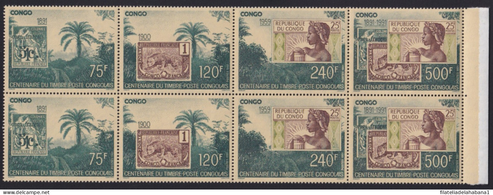 F-EX40508 CONGO MNH 1991 CENTENARY OF CONGO STAMPS TRIP. - Nuevos