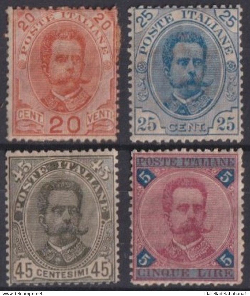 F-EX43146 ITALY 1891-97 MH HUMBERTO I DEFINITIVE STAMPS 20c- 5 LIRE.   - Mint/hinged