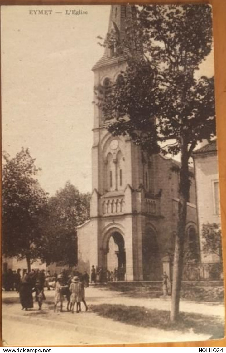 Cpa,24 Dordogne, Eymet L Eglise, Animée, éd Guionie, Non écrite - Eymet