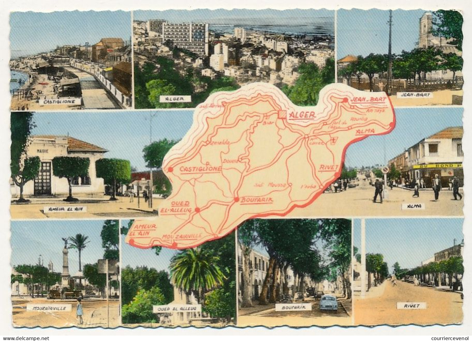 CPM - ALGÉRIE - Carte Du Département D' Alger + Petites Vues (2eme Choix) - Autres & Non Classés