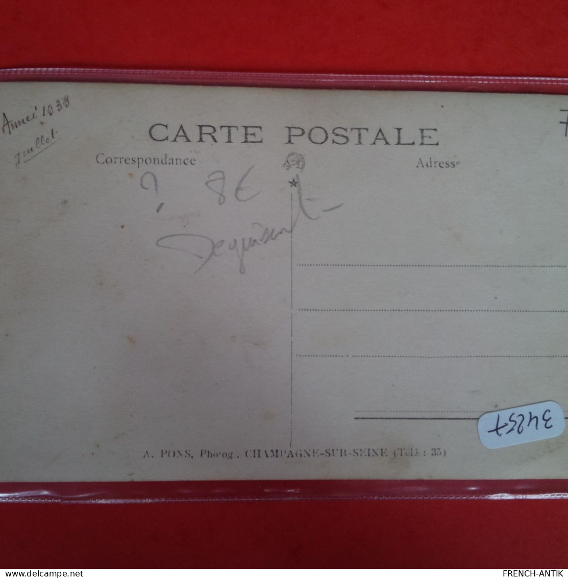 CARTE PHOTO DEGUISEMENT PHOTOGRAPHE CHAMPAGNE SUR SEINE - Da Identificare