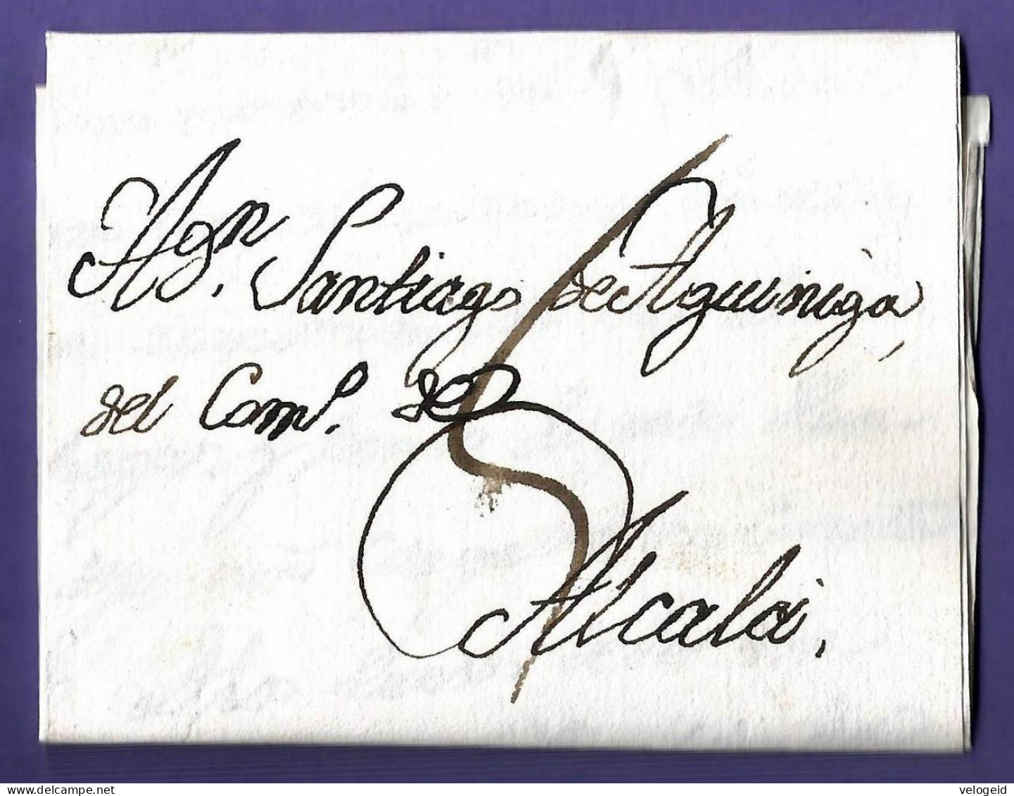 España. 1827. Prefilatelia. Carta De Madrid A Alcala De Henares (Madrid) - Spanje