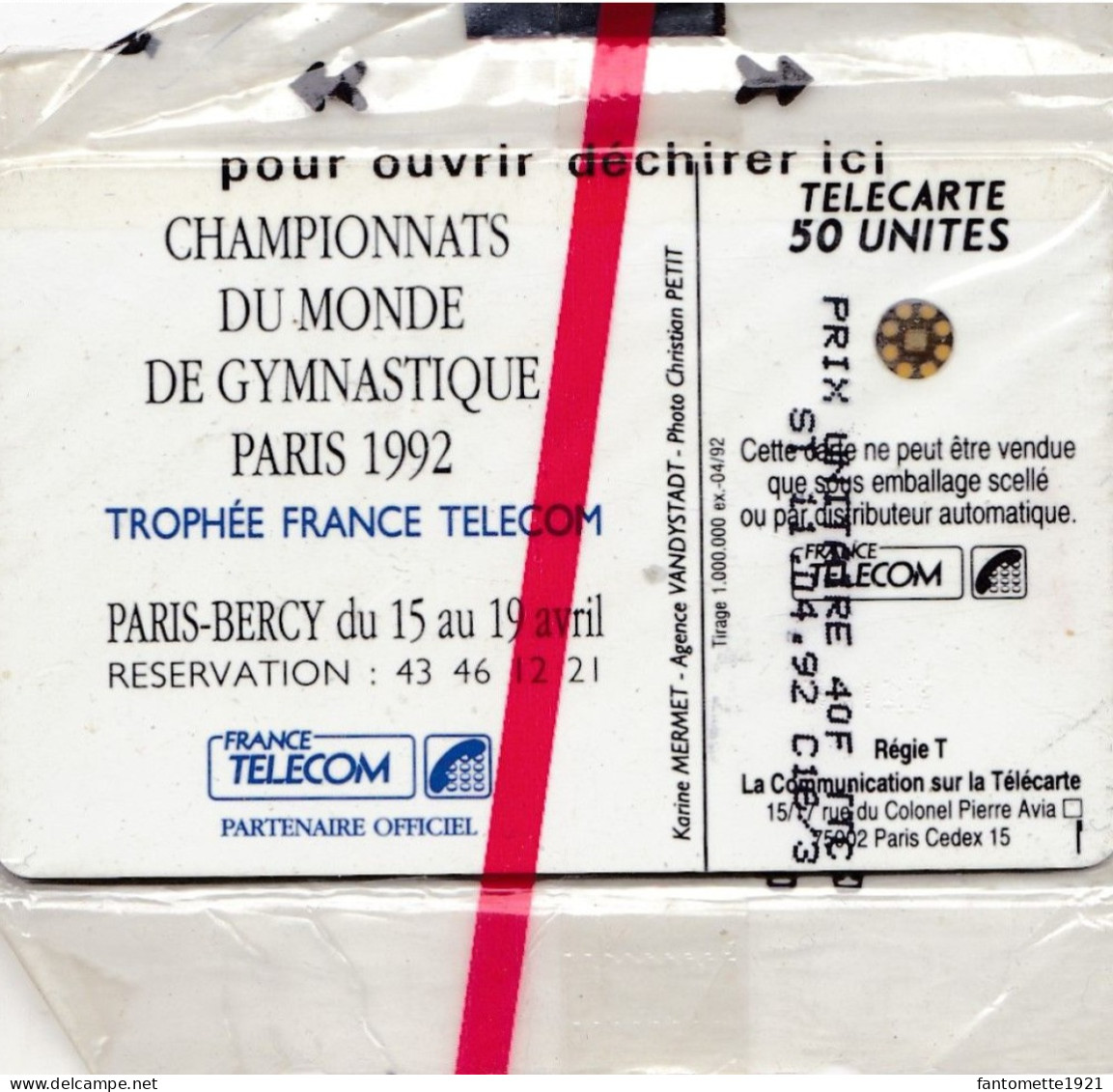 TELECARTE CINQUANTE 1992 CHAMPIONNAT DU MONDE GYMNASTIQUE /NSB (dil40) - 50 Unidades