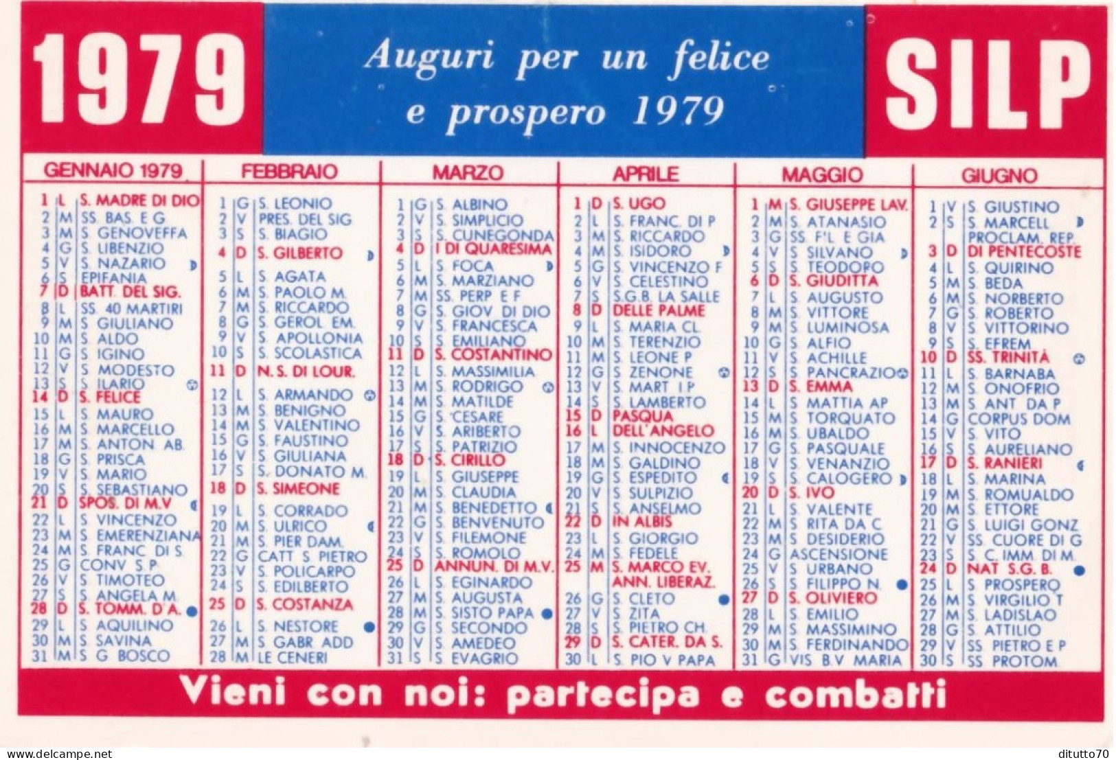 Calendarietto - Silp - Anno 1977 - Petit Format : 1971-80