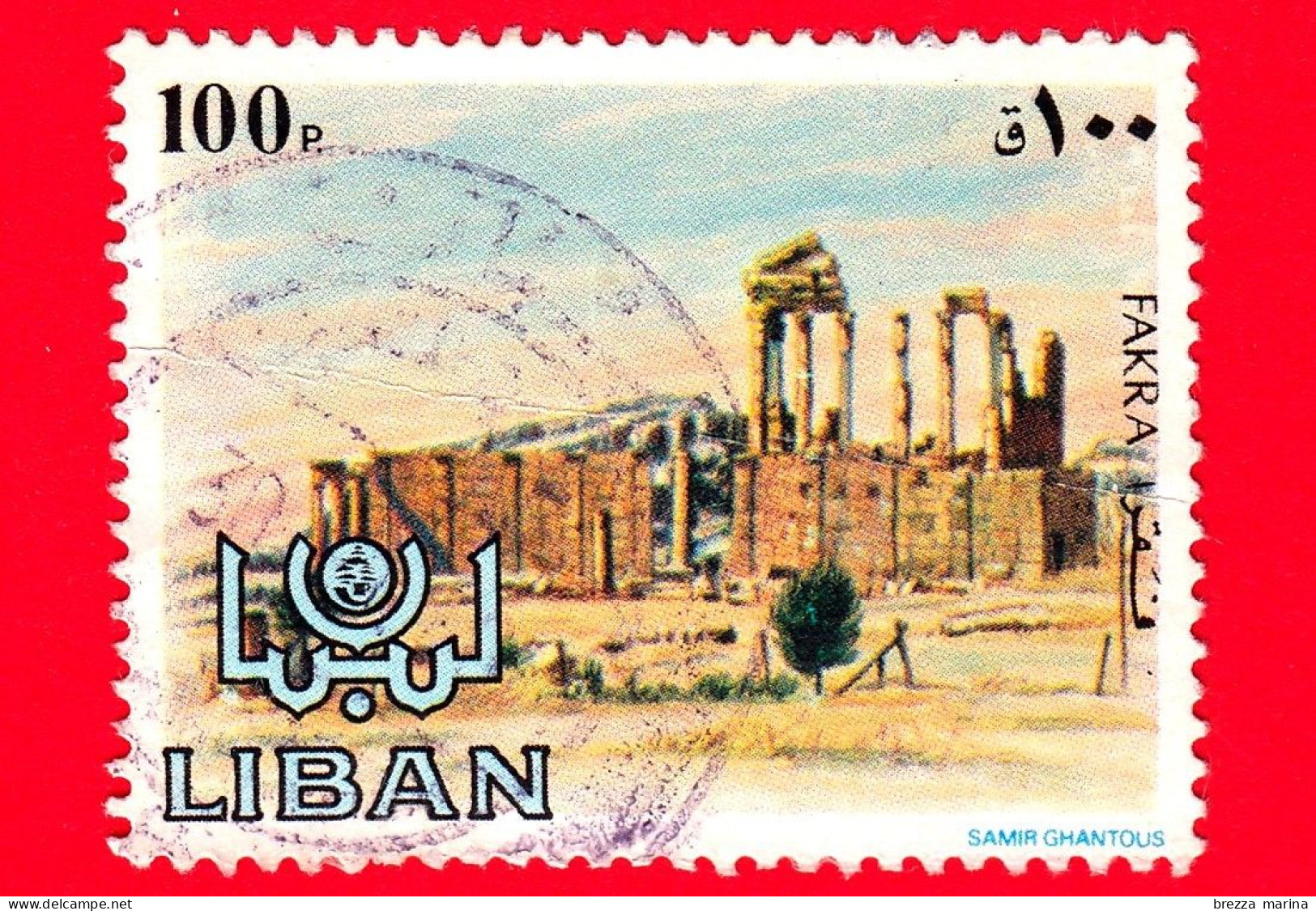 LIBANO - Usato - 1984 - Antiche Rovine - Fakra - 100 - Liban