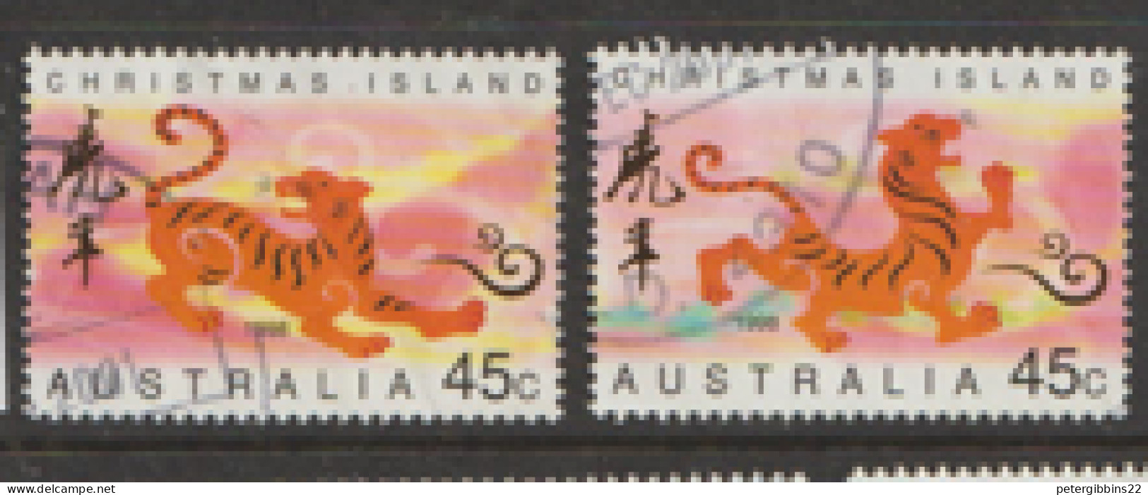 Christmas  Islands  1997   SG 440-1  Year Of The Tiger  Fine Used - Christmas Island