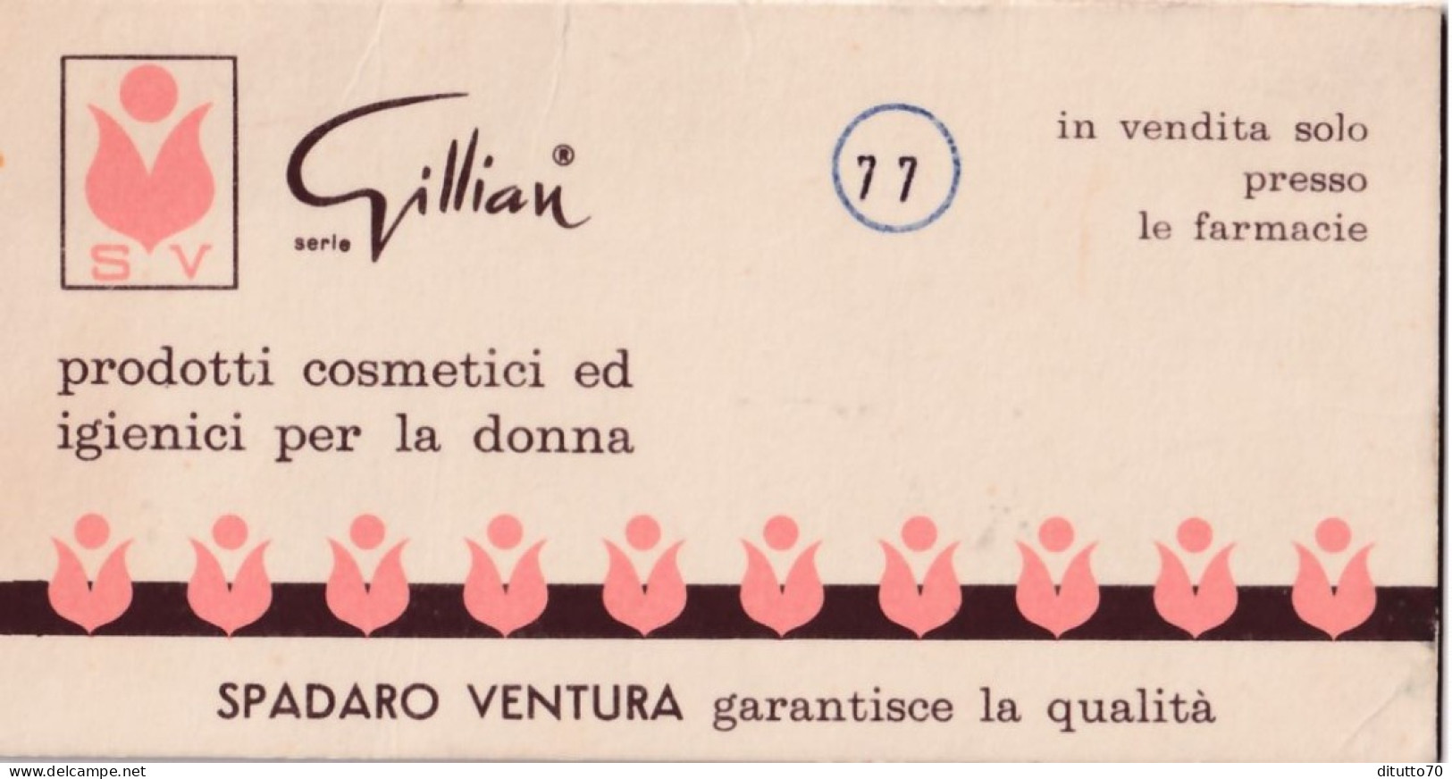 Calendarietto - Spadaro Ventura - Prodotti Cosmetici - Anno 1977 - Petit Format : 1971-80