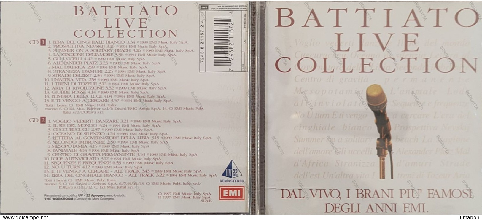 BORGATTA - ITALIANA - 2 Cd  FRANCO BATTIATO - BATTIATO LIVE COLLETION  - EMI RECORDS 1997 -  USATO In Buono Stato - Autres - Musique Italienne