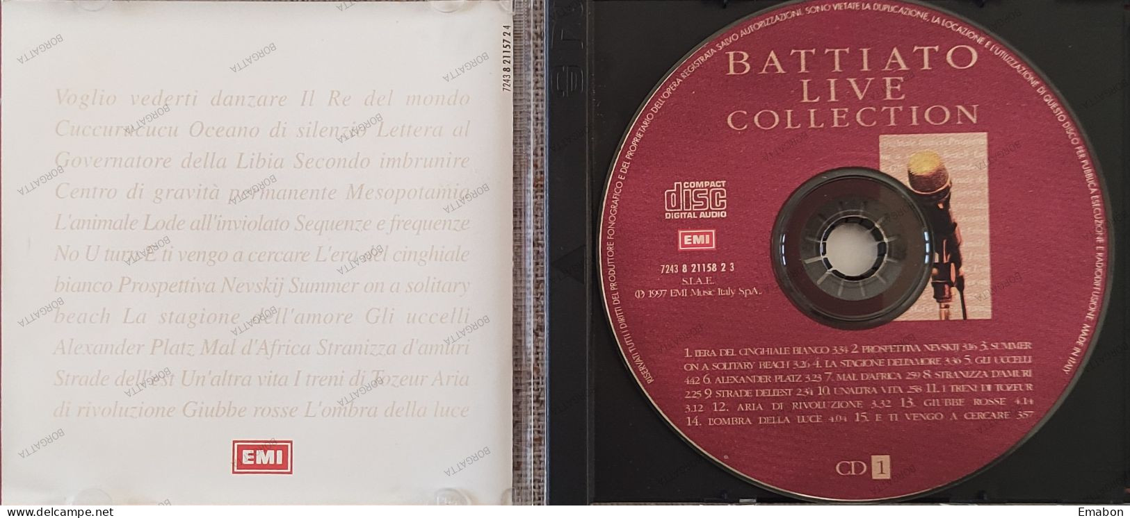 BORGATTA - ITALIANA - 2 Cd  FRANCO BATTIATO - BATTIATO LIVE COLLETION  - EMI RECORDS 1997 -  USATO In Buono Stato - Autres - Musique Italienne