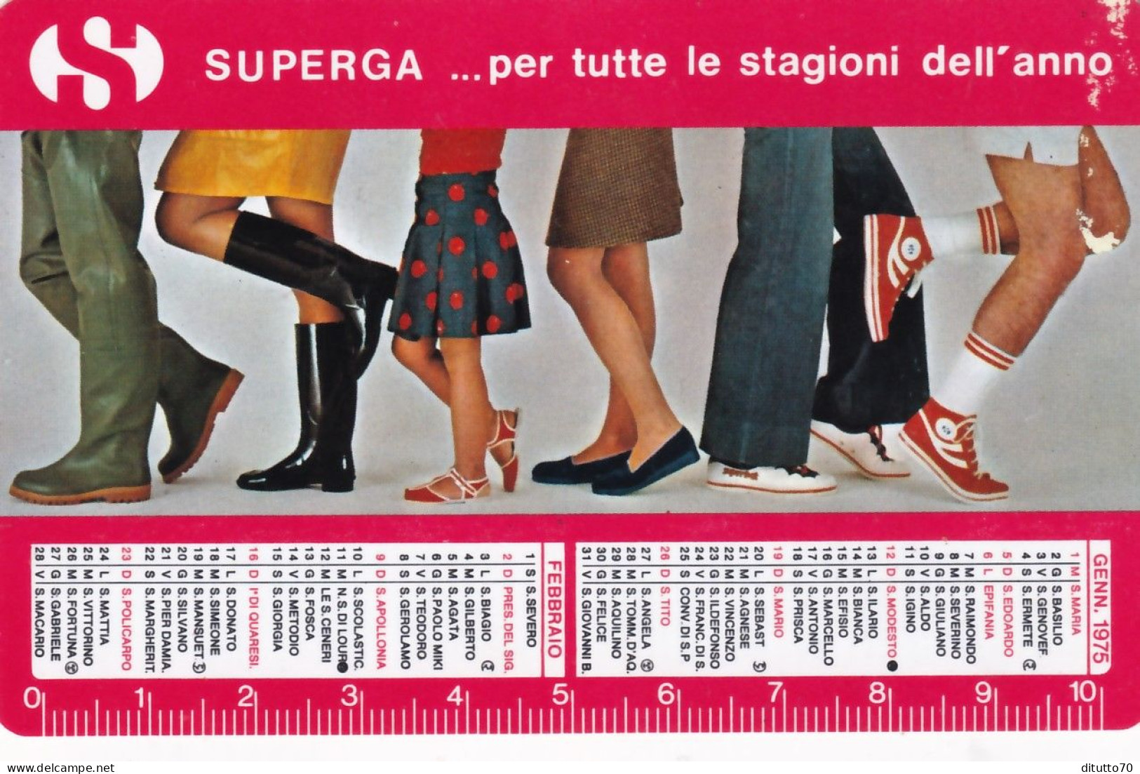 Calendarietto - Superga - Anno 1975 - Formato Piccolo : 1971-80