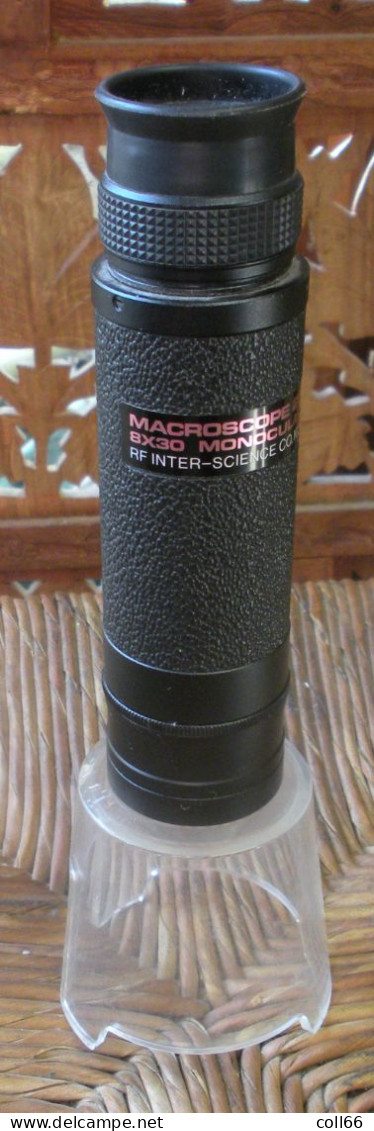 Astronomie Macroscope 25 8x30 Monocular Par RF Inter-Science Co N-Y Support Sacoche & Notice  Long 15.5 Cm 339g - Sonstige & Ohne Zuordnung