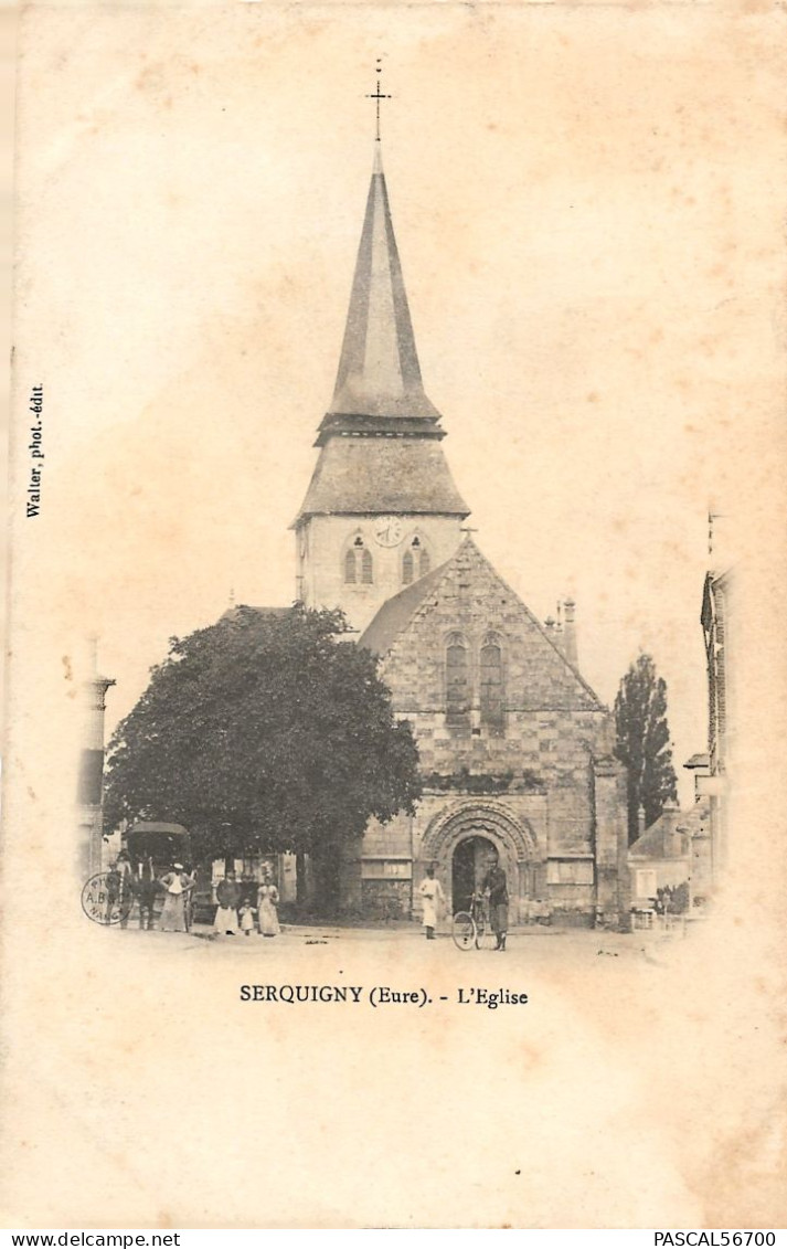 CPA SERQUIGNY ***RARE*** PRECURSEUR NUAGE - L'EGLISE  - EN L'ETAT - Serquigny