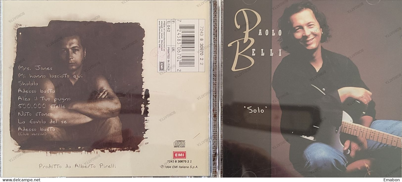 BORGATTA - ITALIANA - Cd  PAOLO BELLI - SOLO - EMI ITALIANA 1994 -  USATO In Buono Stato - Autres - Musique Italienne