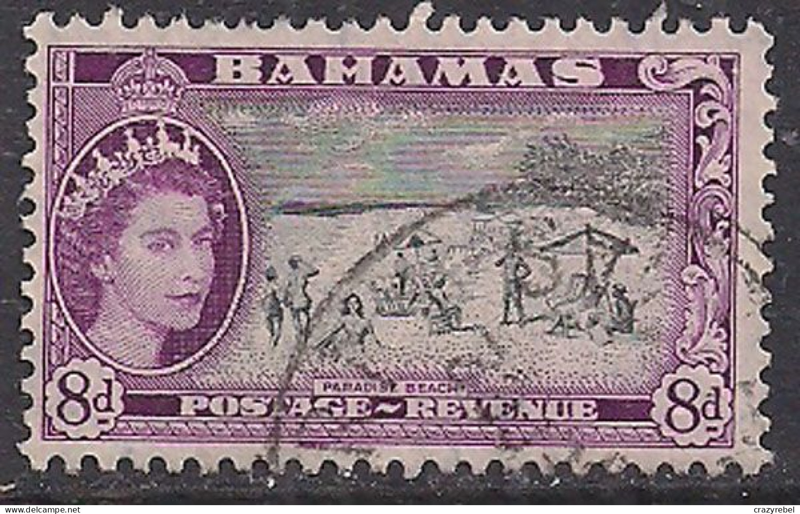 Bahamas 1954-63 QE2 8d SG 209 Used ( F996 ) - 1859-1963 Crown Colony