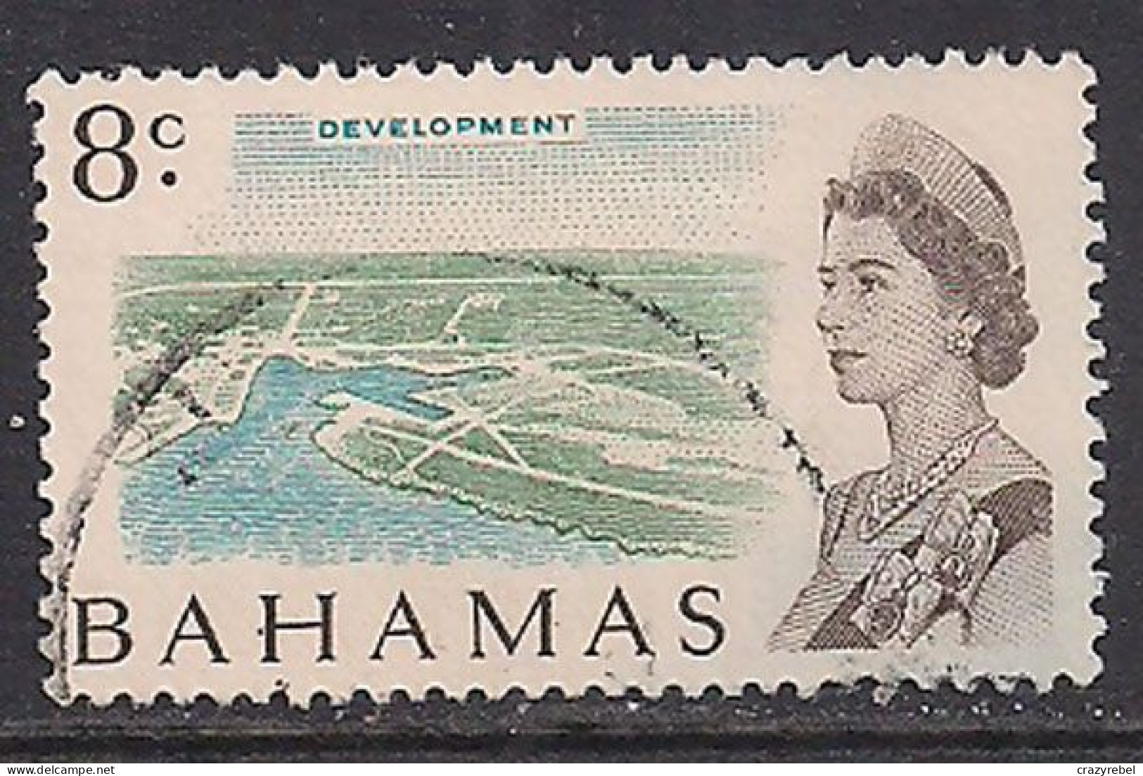 Bahamas 1966 QE2 8c SG 300 Used ( E878 ) - 1963-1973 Autonomie Interne