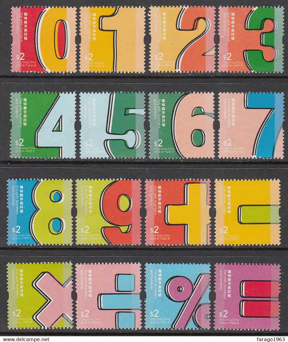 2018 Hong Kong Numbers Mathematics Science Complete Set Of 16 MNH @ BELOW FACE VALUE - Unused Stamps