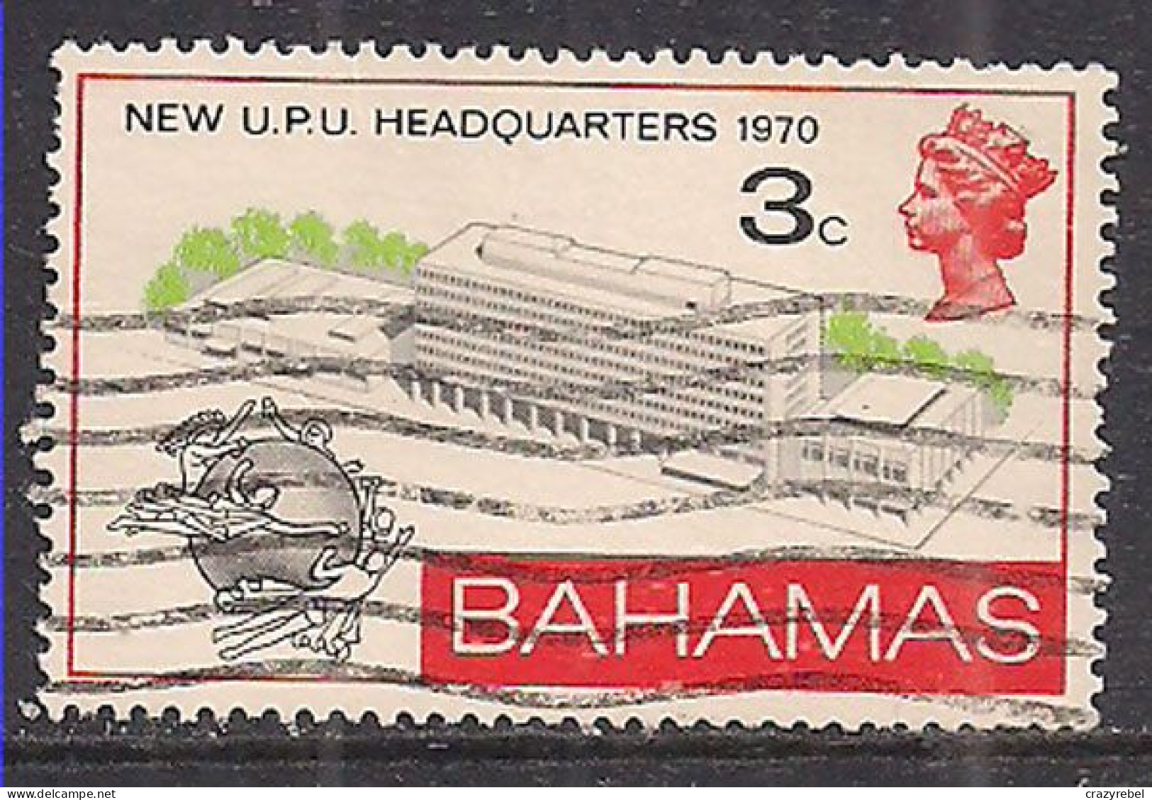 Bahamas 1970 QE2 3cents Building SG 345 Used ( F1053 ) - 1963-1973 Interne Autonomie