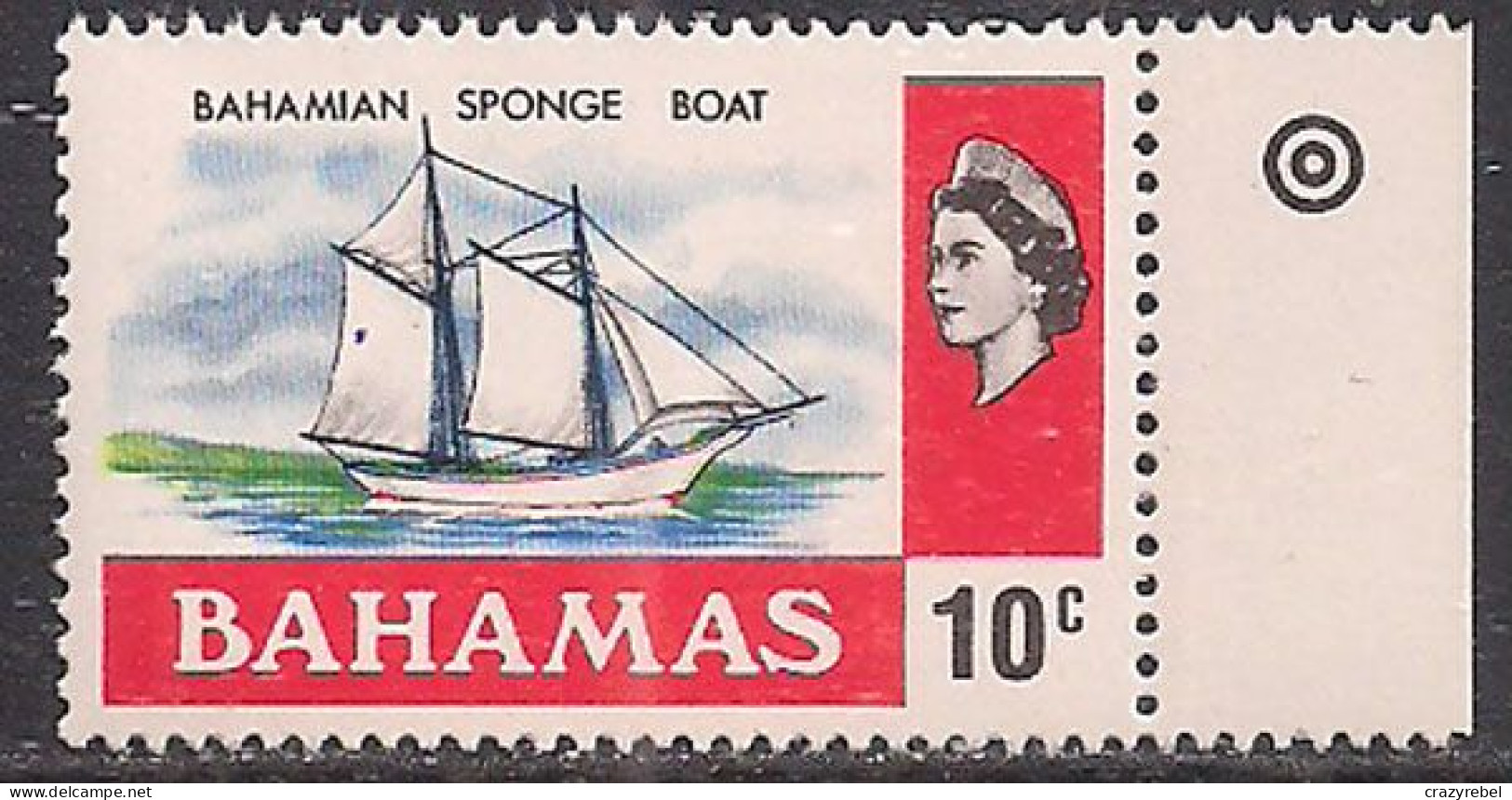 Bahamas 1971 QE2 10cents Boat SG 367 MNH ( B1488 ) - 1963-1973 Autonomia Interna