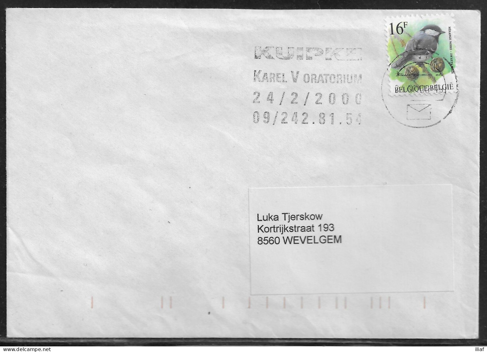 Belgium. Stamps Mi. 2856 On Letter Sent From Gent On 24.02.2000 For Wevelgem - Brieven En Documenten