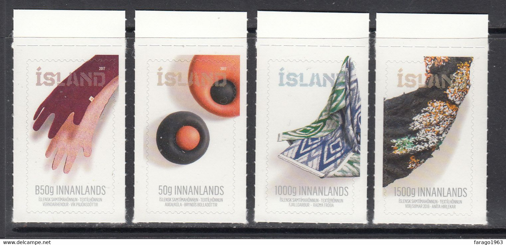 2017 Iceland Textile Art Fashion  Complete Set Of 4 MNH @ BELOW FACE VALUE - Unused Stamps