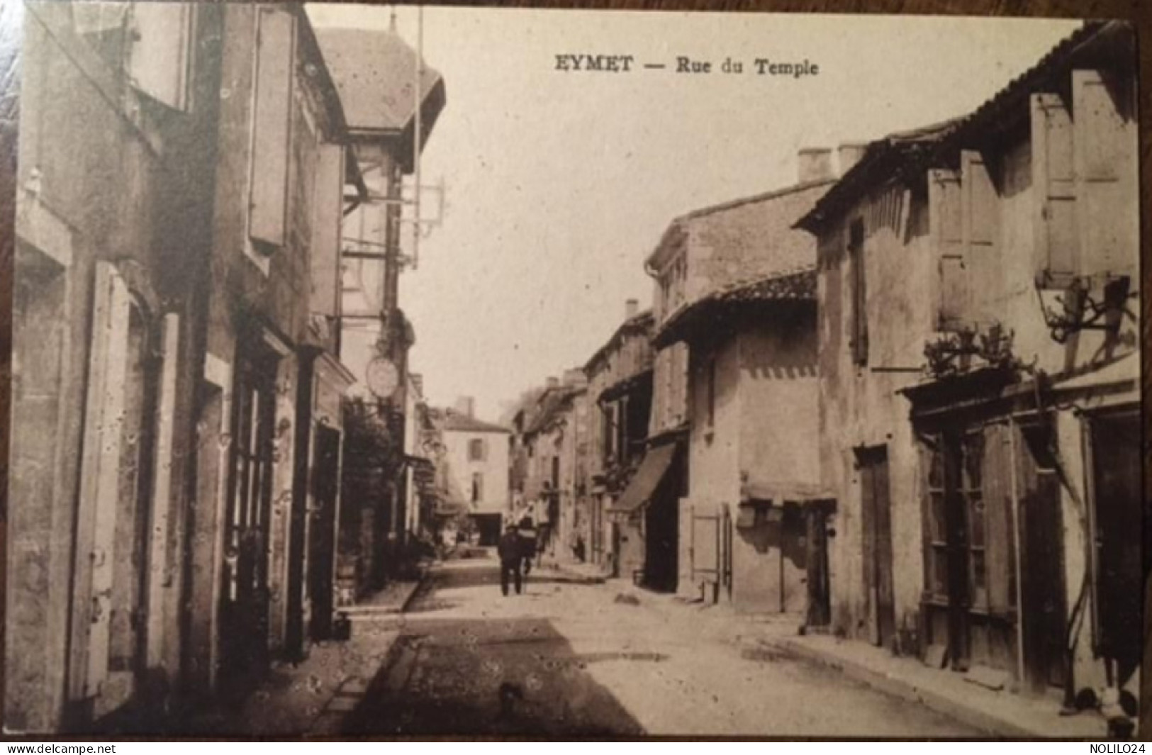 Cpa 24 EYMET Rue Du Temple, Animée, éd Guionie, Non écrite - Eymet