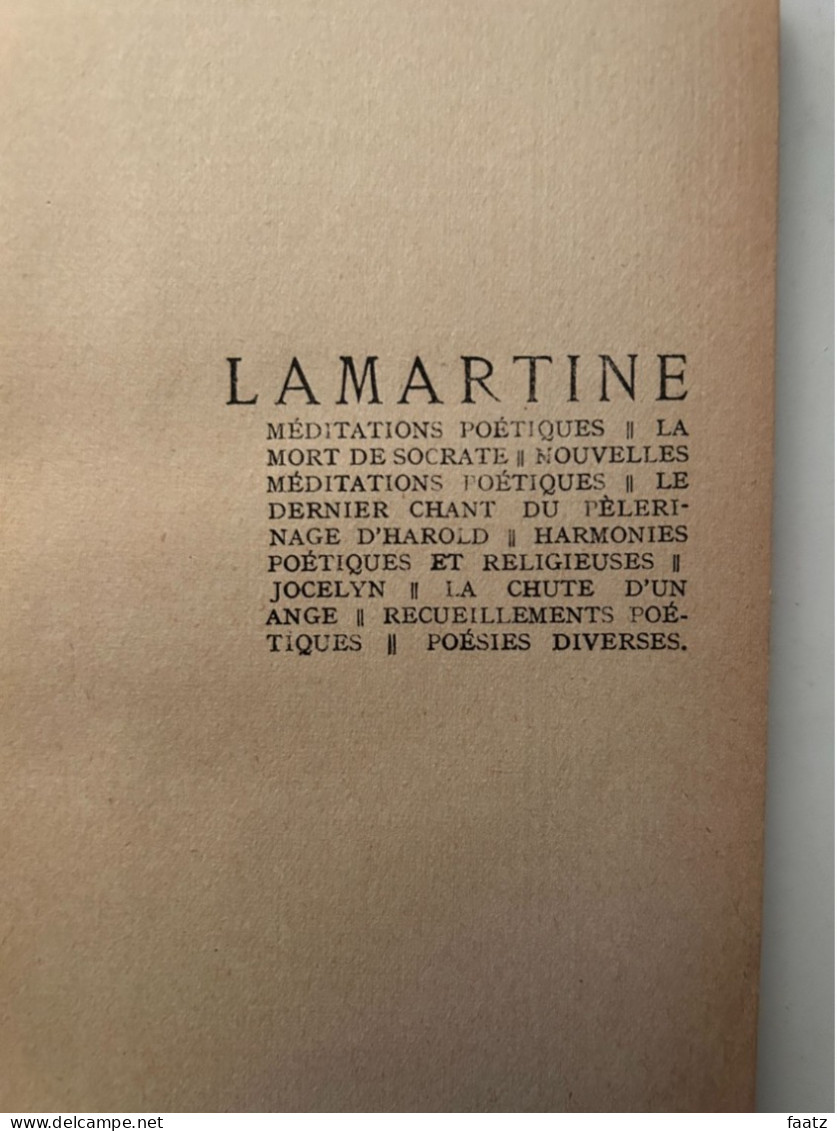 Oeuvres Choisies De Lamartine (Hachette - Non Daté, Estimation 1930-40) - Auteurs Français