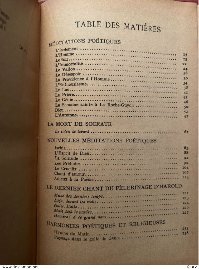 Oeuvres choisies de Lamartine (Hachette - Non daté, estimation 1930-40)