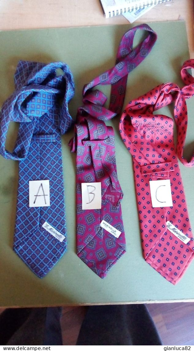 Cravatta Di Seta Usata Di E. Marinella Piazza Vittoria Napoli (H133) Come Da Foto In Fase Di Acquisto Segnalare La Lette - Cravates