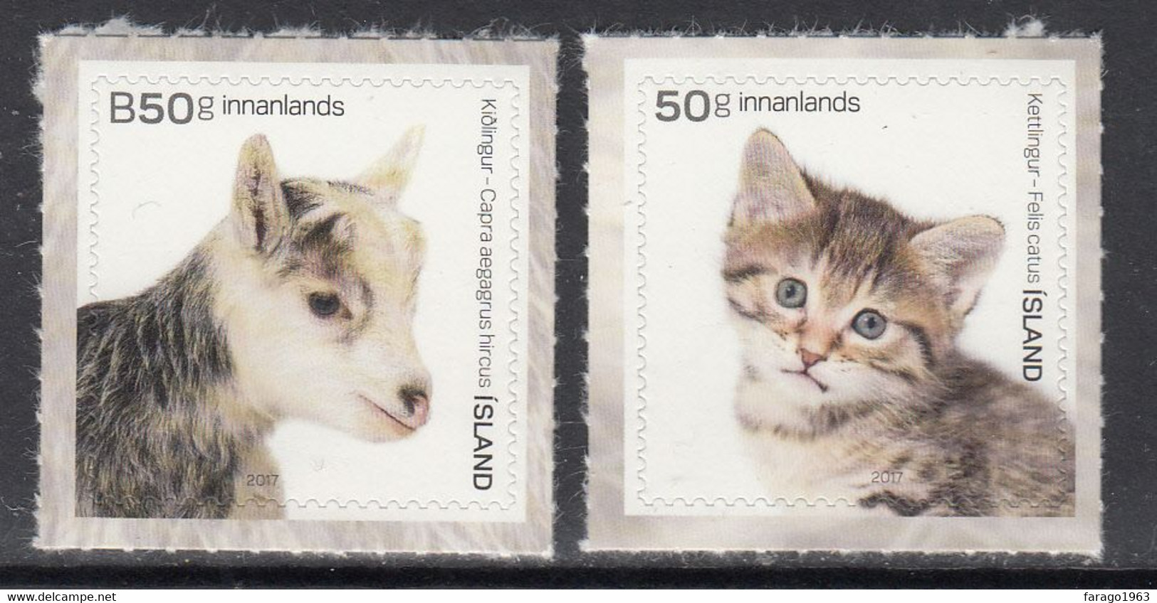 2017 Iceland Baby Animals  Complete Set Of 2 MNH @ BELOW FACE VALUE - Nuevos