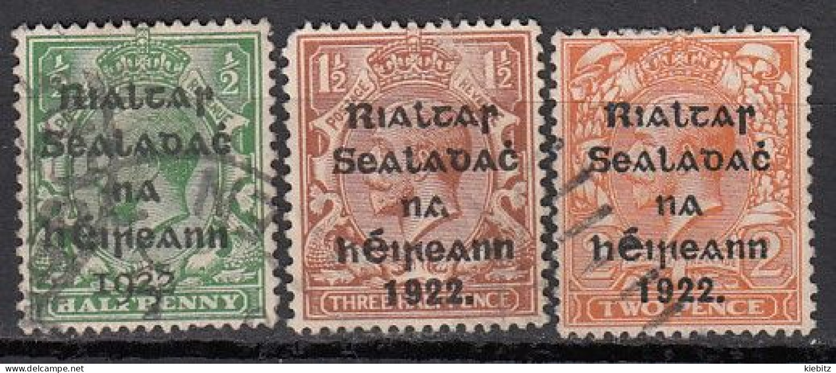 IRLAND 1922 - 3 Aufdruckwerte Used - Usati