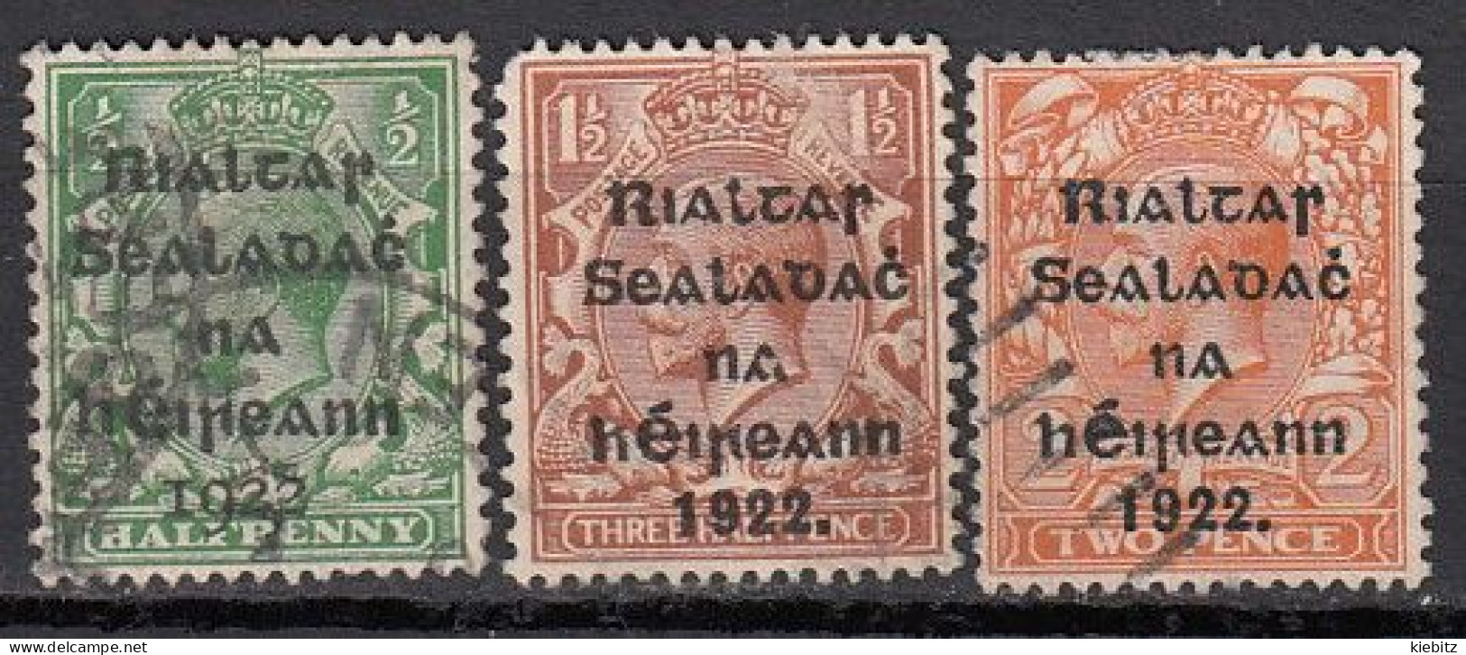 IRLAND 1922 - 3 Aufdruckwerte Used - Used Stamps