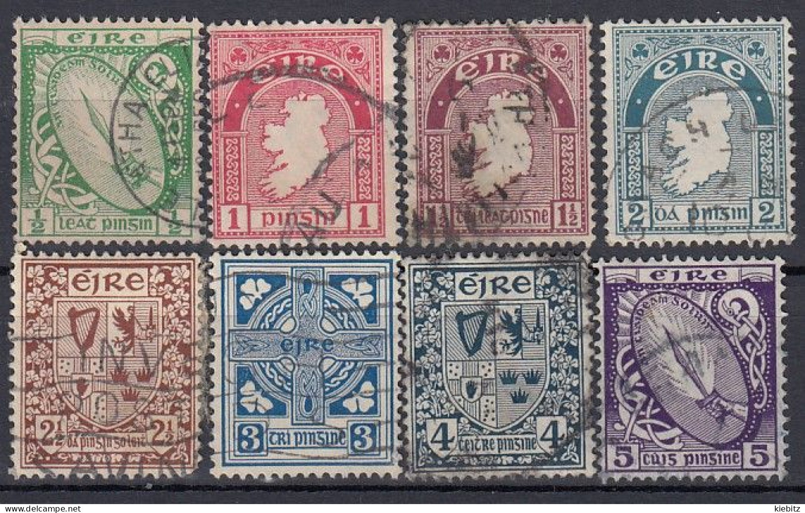 IRLAND 1922 - MiNr: 40-52A - 8 Werte WZ1 Used - Usati