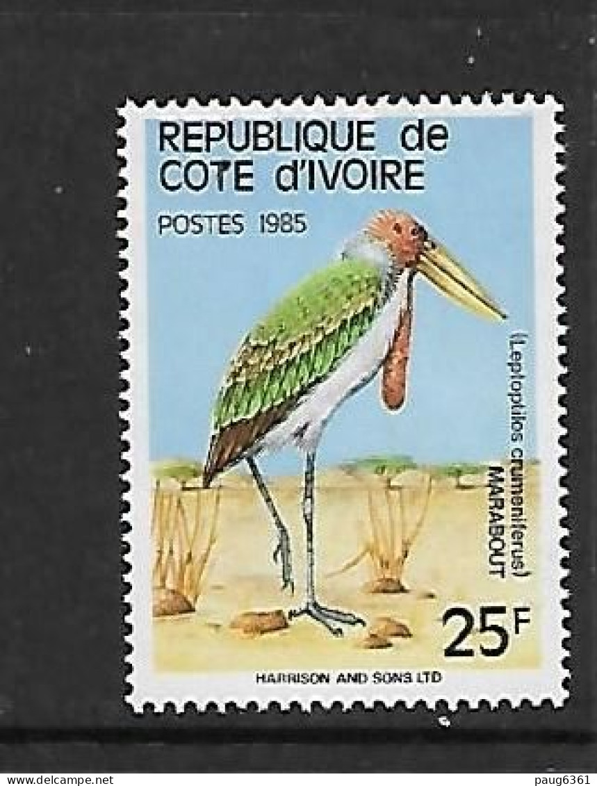 COTE D'IVOIRE 1985 OISEAUX TRES RARE  YVERT N°720A  NEUF MNH** - Cigognes & échassiers