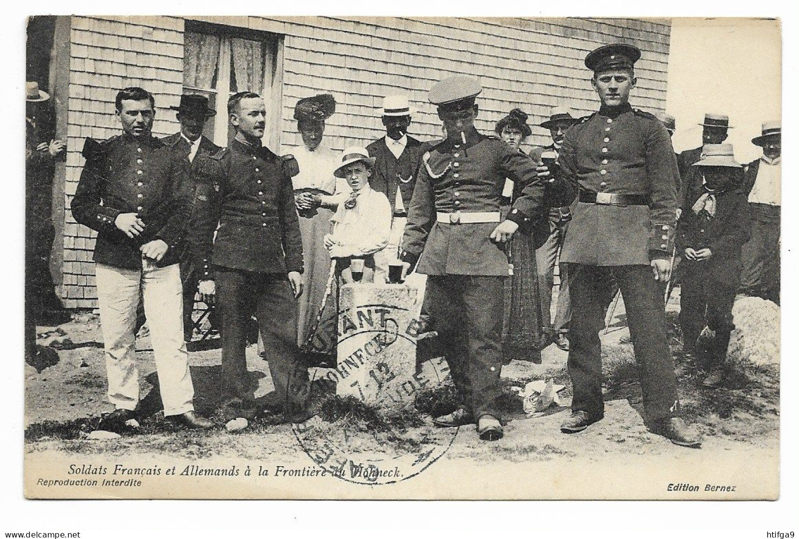 HOHNECK 1912 Cachet BERNEZ Restaurant SOLDATS Frontière Pr Bussang Gérardmer Neufchâteau Epinal Mirecourt Munster Alsace - Contrexeville