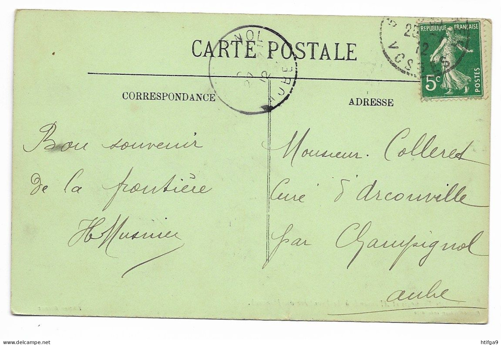 HOHNECK 1912 Cachet BERNEZ Restaurant SOLDATS Frontière Pr Bussang Gérardmer Neufchâteau Epinal Mirecourt Munster Alsace - Contrexeville