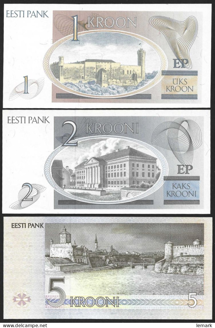 Estonia Set 8 Pcs 1-500 Krooni UNC - Estonie